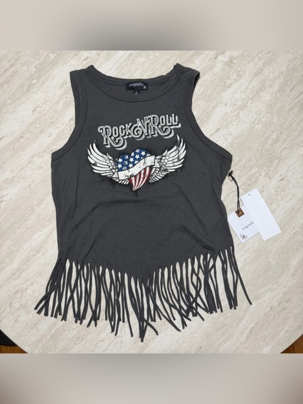 NWT Originality Big Girl “RockNRoll” Tank Top Tee *L (10)